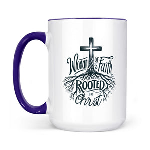 Woman of Faith Rooted in Christ Two-Tone Two-Tone Ceramic Faith Mug - front view