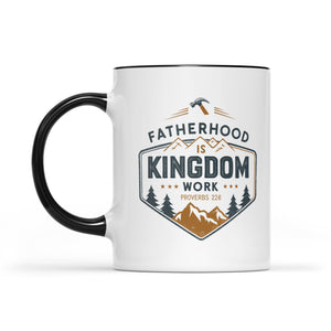 Fatherhood Is Kingdom Work Two-Tone Two-Tone Ceramic Faith Mug - front view