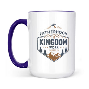 Fatherhood Is Kingdom Work Two-Tone Two-Tone Ceramic Faith Mug - front view
