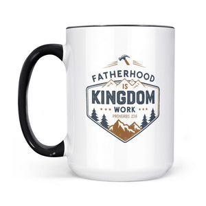 Fatherhood Is Kingdom Work Two-Tone Two-Tone Ceramic Faith Mug - front view