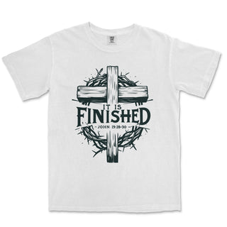 It Is Finished John 19 Comfort Colors Heavyweight Tee - front view