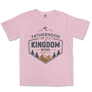 Fatherhood is Kingdom Work T-Shirt for Dads Comfort Colors Heavyweight Tee - front view