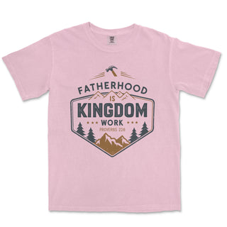 Fatherhood is Kingdom Work T-Shirt for Dads Comfort Colors Heavyweight Tee - front view
