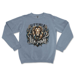 Yeshua Lion of Judah Bold Faith Premium Christian Crewneck - front view