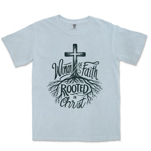 Woman of Faith Rooted in Christ Comfort Colors Comfort Colors Heavyweight Tee - front view