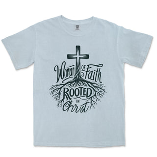 Woman of Faith Rooted in Christ Comfort Colors Comfort Colors Heavyweight Tee - front view