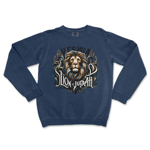 Yeshua Lion of Judah Bold Faith Premium Christian Crewneck - front view