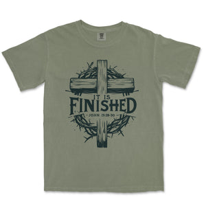 It Is Finished John 19 Comfort Colors Heavyweight Tee - front view