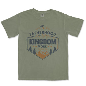 Fatherhood is Kingdom Work T-Shirt for Dads Comfort Colors Heavyweight Tee - front view