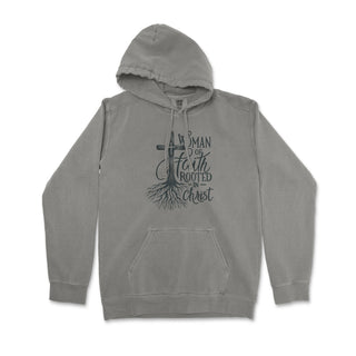 Rooted in Christ Women's Faith Premium Christian Hoodie - front view