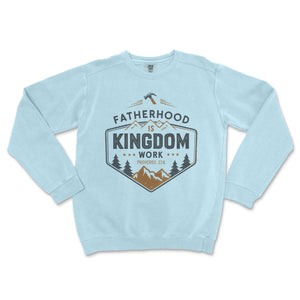 Fatherhood is Kingdom Work Premium Christian Crewneck - front view