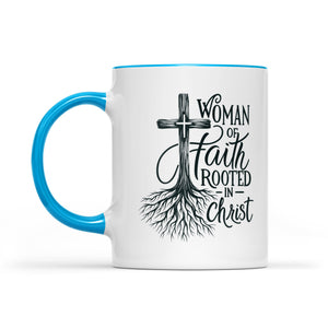 Rooted in Christ Woman of Faith Two-Tone Ceramic Two-Tone Ceramic Faith Mug - front view