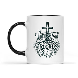 Woman of Faith Rooted in Christ Two-Tone Two-Tone Ceramic Faith Mug - front view