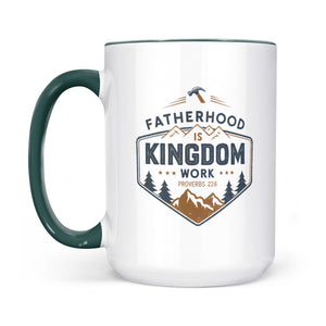 Fatherhood Is Kingdom Work Two-Tone Two-Tone Ceramic Faith Mug - front view