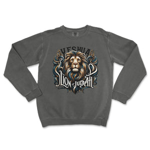 Yeshua Lion of Judah Bold Faith Premium Christian Crewneck - front view