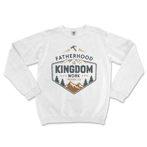 Fatherhood is Kingdom Work Premium Christian Crewneck - front view