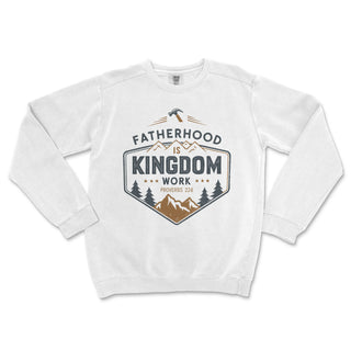 Fatherhood is Kingdom Work Premium Christian Crewneck - front view