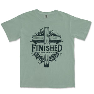 It Is Finished John 19 Comfort Colors Heavyweight Tee - front view