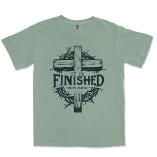 It Is Finished John 19 Comfort Colors Heavyweight Tee - front view