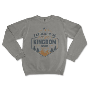 Fatherhood is Kingdom Work Premium Christian Crewneck - front view