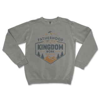 Fatherhood is Kingdom Work Premium Christian Crewneck - front view