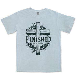 It Is Finished John 19 Comfort Colors Heavyweight Tee - front view