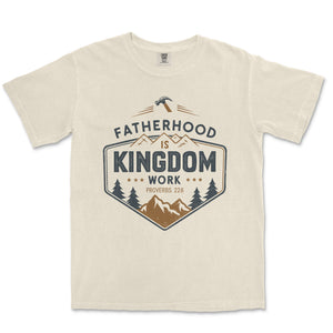 Fatherhood is Kingdom Work T-Shirt for Dads Comfort Colors Heavyweight Tee - front view