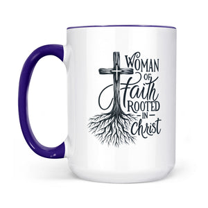 Rooted in Christ Woman of Faith Two-Tone Ceramic Two-Tone Ceramic Faith Mug - front view
