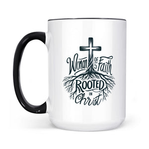 Woman of Faith Rooted in Christ Two-Tone Two-Tone Ceramic Faith Mug - front view