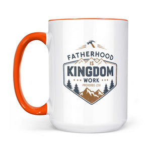 Fatherhood Is Kingdom Work Two-Tone Two-Tone Ceramic Faith Mug - front view