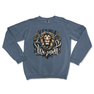 Yeshua Lion of Judah Bold Faith Premium Christian Crewneck - front view