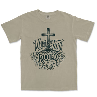 Woman of Faith Rooted in Christ Comfort Colors Comfort Colors Heavyweight Tee - front view