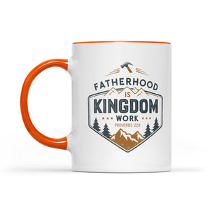 Fatherhood Is Kingdom Work Two-Tone Two-Tone Ceramic Faith Mug - front view