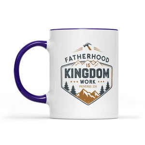 Fatherhood Is Kingdom Work Two-Tone Two-Tone Ceramic Faith Mug - front view