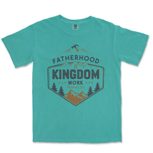 Fatherhood is Kingdom Work T-Shirt for Dads Comfort Colors Heavyweight Tee - front view
