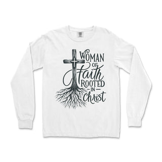 Woman of Faith Rooted in Christ Long Sleeve Long Sleeve T-Shirt - front view