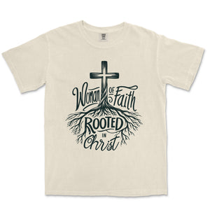 Woman of Faith Rooted in Christ Comfort Colors Comfort Colors Heavyweight Tee - front view
