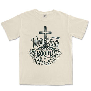 Woman of Faith Rooted in Christ Comfort Colors Comfort Colors Heavyweight Tee - front view