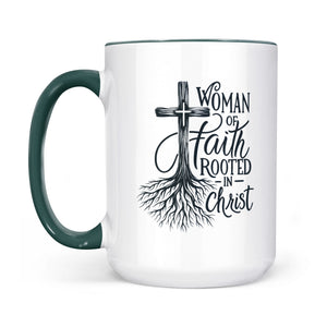 Rooted in Christ Woman of Faith Two-Tone Ceramic Two-Tone Ceramic Faith Mug - front view
