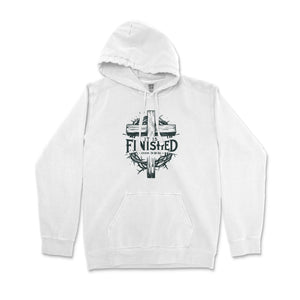 It Is Finished Cross & Thorns Comfort Colors Premium Christian Hoodie - front view