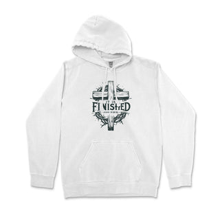 It Is Finished Cross & Thorns Comfort Colors Premium Christian Hoodie - front view