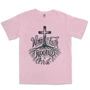 Woman of Faith Rooted in Christ Comfort Colors Comfort Colors Heavyweight Tee - front view