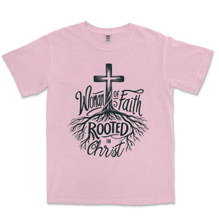 Woman of Faith Rooted in Christ Comfort Colors Comfort Colors Heavyweight Tee - front view