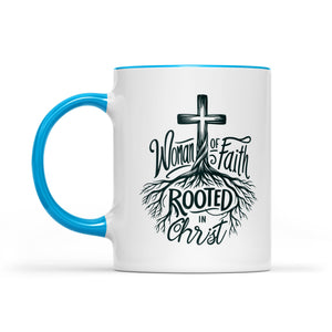 Woman of Faith Rooted in Christ Two-Tone Two-Tone Ceramic Faith Mug - front view