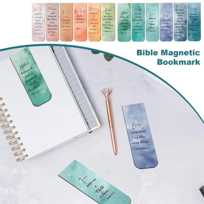 Bible Book Marks Magnetic Bookmarks Bible Bookmark 12X Christian Bookmarks Page Markers Bible Book Markers Scripture Bookmarks