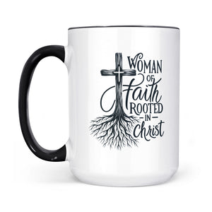 Rooted in Christ Woman of Faith Two-Tone Ceramic Two-Tone Ceramic Faith Mug - front view