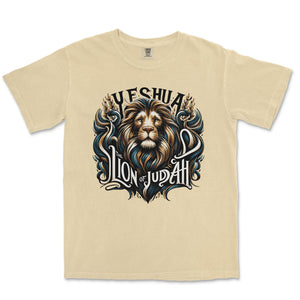 Yeshua Lion of Judah Comfort Colors Heavyweight Tee - front view