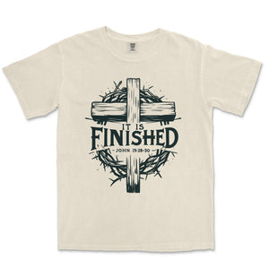 It Is Finished John 19 Comfort Colors Heavyweight Tee - front view