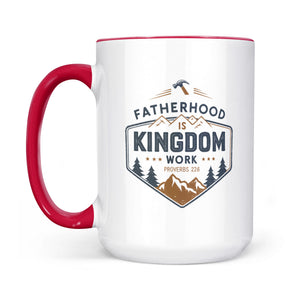 Fatherhood Is Kingdom Work Two-Tone Two-Tone Ceramic Faith Mug - front view
