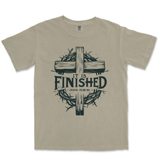 It Is Finished John 19 Comfort Colors Heavyweight Tee - front view